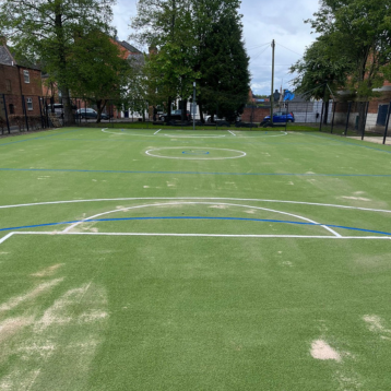 freshly laid sports surfacing